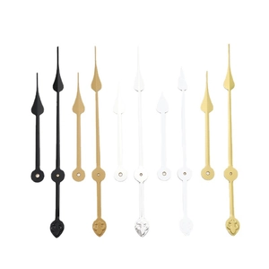 Aluminum clock hand sets in black, gold, and white finishes for quartz movement DIY projects