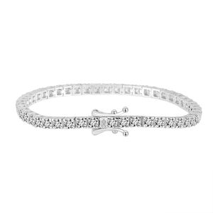 Bracelet Chaîne Tennis en Argent Sterling 925 Zirconia pour Hommes Femmes Hip Hop Électroplaqué Bijoux de Main Géométriques Accessoires Hip Hop
