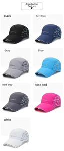 Quick-dry baseball cap collection in seven colors with camouflage details on brim