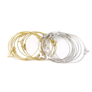 DIY round hoop earring components in gold and silver finish for jewelry making