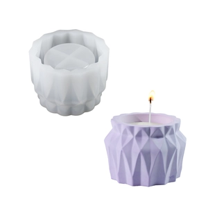 Stampo in silicone a sfaccettature romboidali per candela geometrica e contenitore