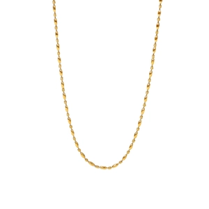 Minimalist 18K gold plated stainless steel necklace with oval bead link chain for women