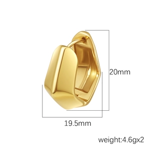 Vintage geometric gold stainless steel earrings featuring faceted triangular design