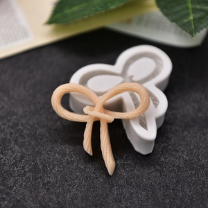 Bow tie silicone mold for DIY baking with realistic woven texture for cake chocolate