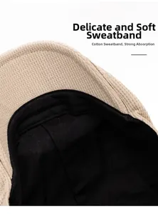 Détail de la bande anti-transpiration en coton d'une casquette en velours côtelé