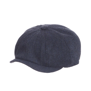 Casquette gavroche classique bleu marine à chevrons pour hommes et femmes au style vintage