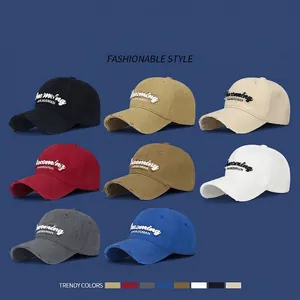 Distressed cotton golf baseball caps with Becoming SWORDSMAN embroidery in 8 colors
