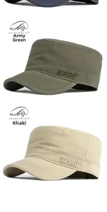 Détails de casquettes militaires vert armée et kaki avec broderie SPIRIT