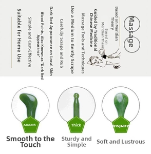 Close-up of green resin facial scraping tools for gua sha massage and skin therapy