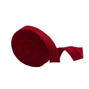 Thick wool felt Christmas ribbon in deep red for DIY crafts and festive decorations