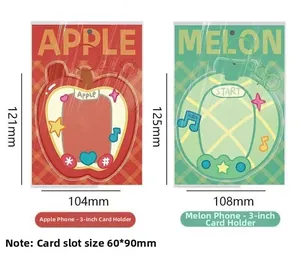 Detailed size specifications for 3-inch acrylic fruit photocard holders with dimensions