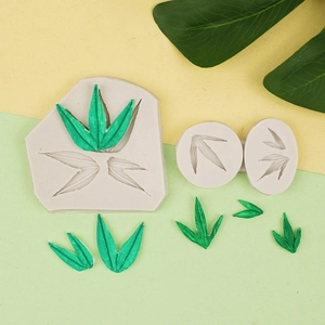 Bamboo leaf silicone cake molds set for chocolate and fondant decoration crafts