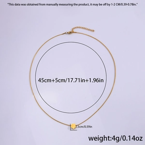 Detailed specs of gold flower pendant necklace with 45cm chain length and 4g weight