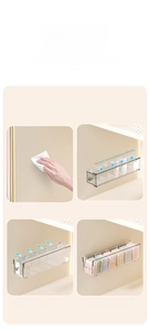 Four-step installation guide for wall-mounted underwear and sock storage organizer