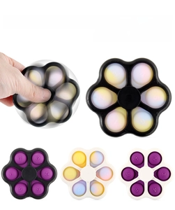 Fidget spinner con bolle pop-it e numeri in custodie bianche e nere lucide