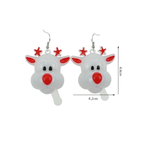 Detail view of snowman earrings showing exact dimensions of 4.4cm by 4.2cm for a perfect fit