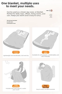 Illustration showing versatile uses of the flannel blanket as a bedsheet and sofa throw