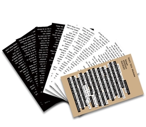 Macro view of vintage Small Talk Stickers set with various typography quotes for DIY journals