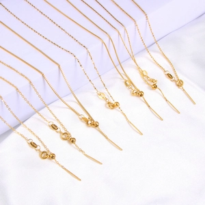 Adjustable Necklace Chain Stainless Steel With Pin End Slider Bead For DIY Pendant Jewelry Making Universal Minimalist Necklaces