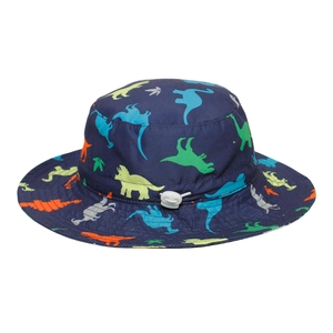 Breathable quick-dry sun hat for children with colorful dinosaur patterns and adjustable strap