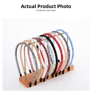 Detailed display of colorful handmade beaded headbands with sparkling crystal beads