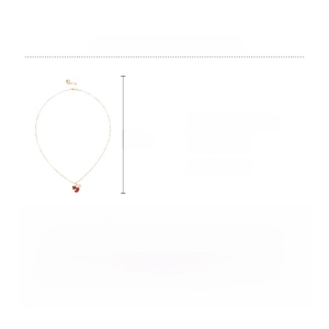Detailed product specs of the gold copper zircon necklace with red enamel gourd pendant