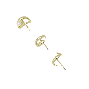 Minimalist gold alloy hair clip set featuring irregular geometric shapes and white pearl