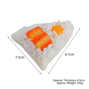 Realistic PVC Zongzi food model with meat and egg yolk for Dragon Boat Festival display