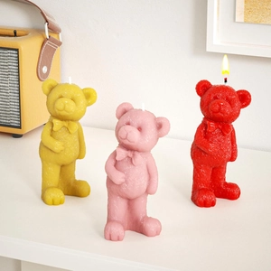 3D Bär Kerzen Silikonform und bunte Teddybär Duftkerzen als Dekoration für Zuhause