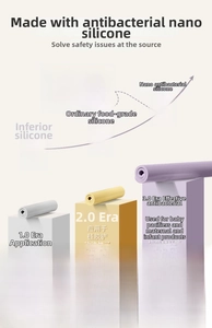 Macro detail of anti-bacterial silicone baking mats in grey, yellow and purple rolls
