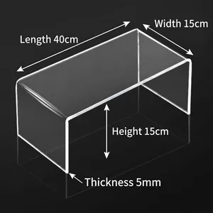 U-shaped acrylic shelf dimensions: 40x15x15cm with a 5mm thick transparent material