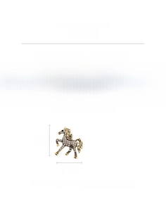 Detailed size and weight specs of horse brooch with rhinestones: 4cm x 3.5cm and 12.4g