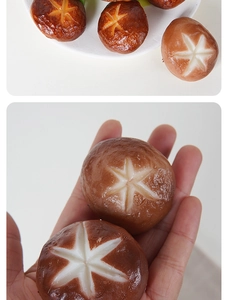 Realistisches PVC Champignon-Modell mit sternförmigem Muster für Lebensmitteldisplays