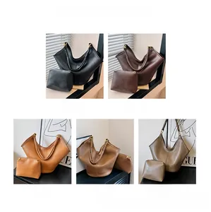 Detailed comparison of five colors for large capacity PU leather tote bag with inner pouch