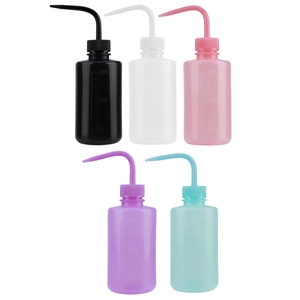 Lot de 5 flacons souples en plastique avec becs courbés et graduations en couleurs variées