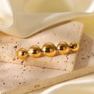 Geometric Half Sphere Hair Clip Stainless Steel Gold Plated Minimalist Bobby Pin Luxury Bangs Side Clip For Women