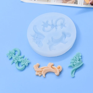 Silikonform mit Blumen und Orchideen für DIY Kuchendekoration und Backhandwerk mit Prägung