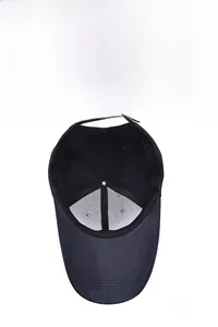 Detail of breathable mesh lining and sweatband inside the embroidered baseball cap