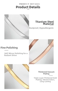 Nahaufnahme von polierten Titanstahl-Armbändern in Silber-, Gold- und Roségold-Finish