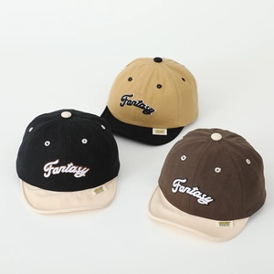Casquette enfant à bord souple avec broderie Fantasy en noir, kaki et marron chiné