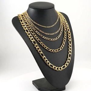 Figaro Chain Necklace 18K Gold Plated Stainless Steel Hip Hop Punk Fashion Jewelry For Men Women