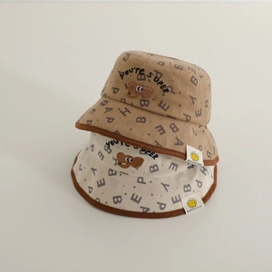 Lot de 2 chapeaux cloches en velours côtelé pour bébé avec broderie éléphant