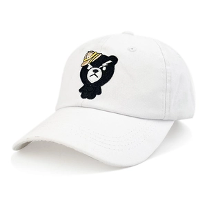 Cappello Da Baseball In Cotone Ricamo Orso Cartone Animato Protezione Solare Regolabile Cappello Da Sole Sportivo Casual Per Uomini Donne