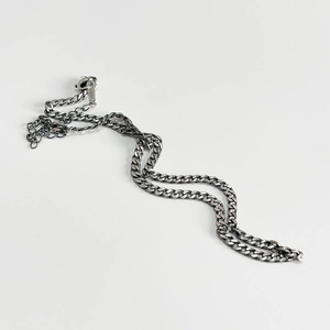 Vintage 925 sterling silver chunky curb chain necklace with lobster clasp and extender