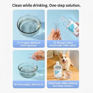 Mundspülung für Hunde und Katzen mit Probiotika für Mundhygiene und frischen Atem