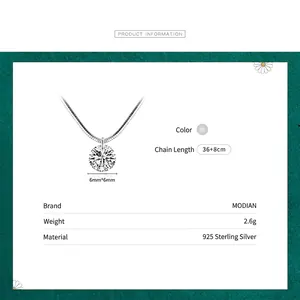 Elegant 925 sterling silver necklace with 6mm cubic zirconia solitaire on snake chain