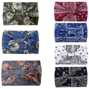 Bohemian paisley and floral printed yoga headbands in various colors for active women
