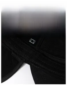 Detail view of the widened sweatband design and breathable fabric inside the wool cap