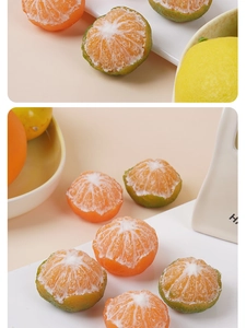 Macro shot of realistic peeled mandarin orange model with detailed pulp and texture