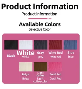 Vertical ribbed fabric color swatches for seamless yoga vest in eight essential shades